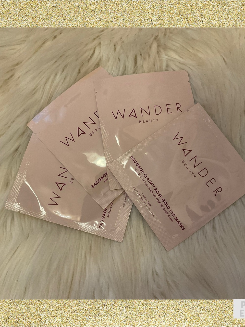 Wander Beauty Baggage Claim Rose Gold Eye Masks - New x4 Pairs